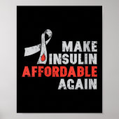 Vrouwen Insulinetherapie Diabetes Awareness Blood  Poster (Voorkant)