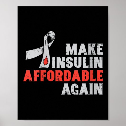 Vrouwen Insulinetherapie Diabetes Awareness Blood  Poster (Voorkant)