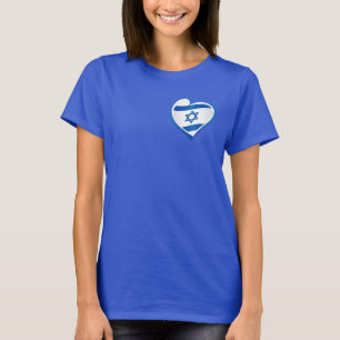 VROUWEN, Israël Vlag Hart (borst embleem) T-shirt