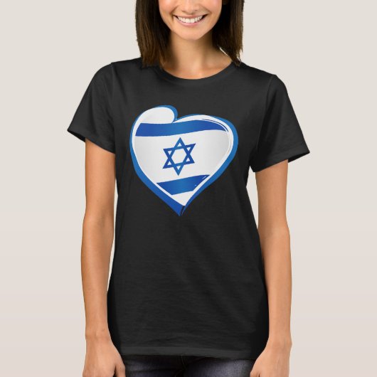 VROUWEN, Israël Vlag Hart T-shirt (Voorkant)