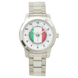 Vrouwen Italië Vlag Oversized Zilveren Armband Hor Horloge