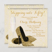 Vrouwen Ivoor en Goud Verjaardagsfeest Kaart (Voorkant / Achterkant)