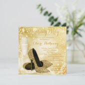 Vrouwen Ivoor en Goud Verjaardagsfeest Kaart (Staand voorkant)