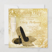 Vrouwen Ivoor en Goud Verjaardagsfeest Kaart (Voorkant)