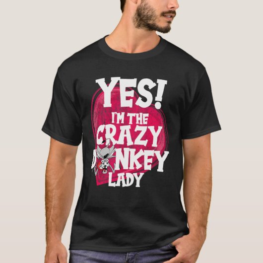 Vrouwen Ja, ik ben de gekke Donkey Lady Mule Donke T-shirt (Voorkant)