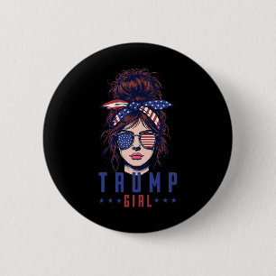 Vrouwen Ja Ik ben een Trump Meisje Get Over It Tru Ronde Button 5,7 Cm