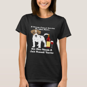 Vrouwen Jack Russell Terrier Parson Russell Wine L T-shirt