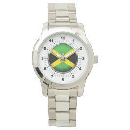 Vrouwen Jamaica vlag Oversized zilveren horloge