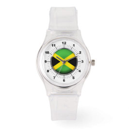Vrouwen Jamaica vlag Sportief Roze Silicon horloge