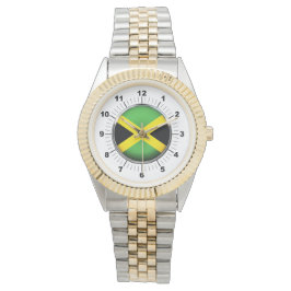 Vrouwen Jamaica vlag Two-Tone armband horloge