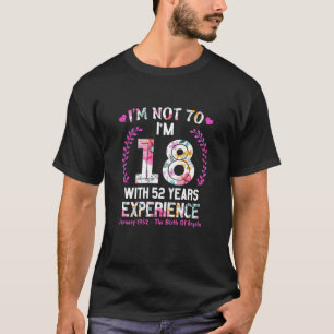 Vrouwen Januari Meisjes 1952 70 zondags 70 jaar ou T-shirt