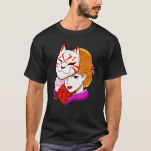 Vrouwen Japanse Kat Masker T-shirt