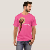 Vrouwen Jezus gluren Ik zag dat grappig Christelij T-shirt (Voorkant volledig)