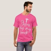 Vrouwen Jezus heeft mijn rug T-shirt (Voorkant volledig)