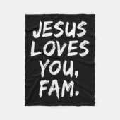 Vrouwen Jezus houdt van je Fam Christelijke gelovi Fleece Deken (Voorkant)