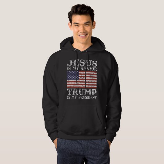 Vrouwen Jezus is mijn redder Trump mijn President  Hoodie (Voorkant volledig)