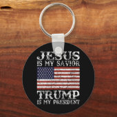Vrouwen Jezus is mijn redder Trump mijn President Sleutelhanger (Voorkant)