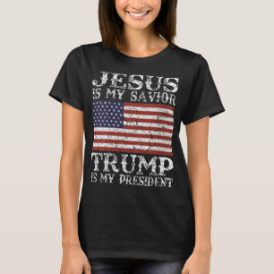 Vrouwen Jezus is mijn redder Trump mijn President  T-shirt