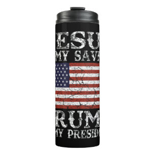 Vrouwen Jezus is mijn redder Trump mijn President  Thermosbeker