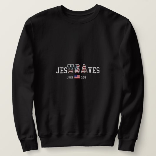 Vrouwen Jezus redt de Amerikaanse vlag V-Neck Trui (Design voorkant)