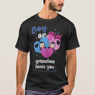 Vrouwen jongen of meisje oma houdt van je pinguïn  t-shirt