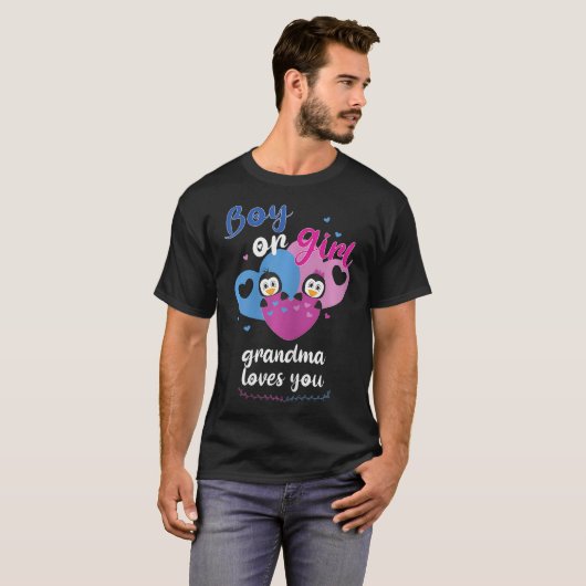Vrouwen jongen of meisje oma houdt van je pinguïn  t-shirt (Voorkant volledig)