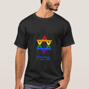 Vrouwen Joodse Gay Pride Regenboog Vlag Ster van D T-shirt