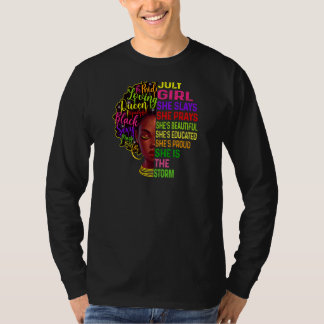 Vrouwen Juli Meisje Ze Slays & Prays Verjaardagsme T-shirt