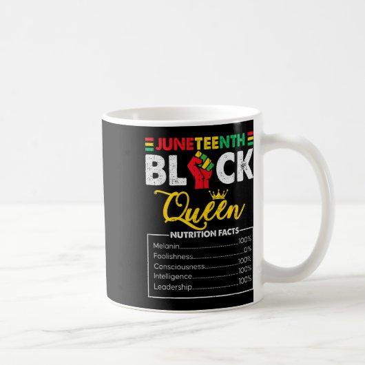 Vrouwen Juneteenth Black African Queen Nutritional Koffiemok (Rechts)