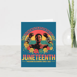 Vrouwen juneteenth bloemige vrijheidsdag zwarte ge kaart