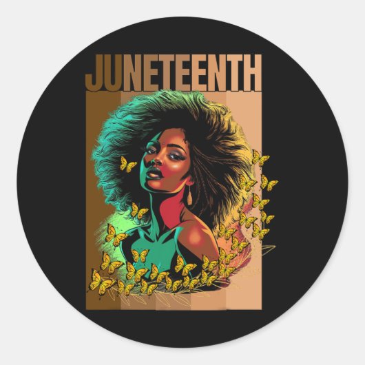 Vrouwen Juneteenth is mijn Onafhankelijkheidsdag B Ronde Sticker (Voorkant)