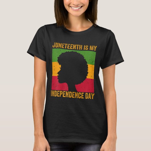 Vrouwen juneteenth is onafhankelijkheidsdag - 19 j t-shirt (Voorkant)