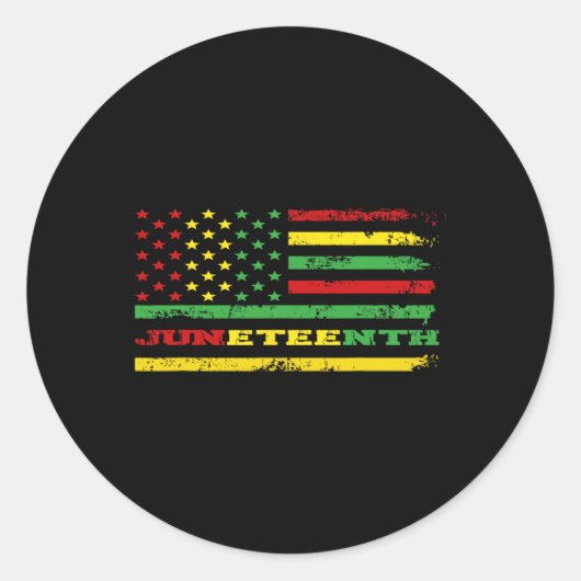 Vrouwen Juneteenth vlag Afro-Amerikaans Ronde Sticker (Voorkant)