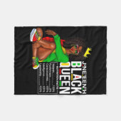 Vrouwen Juneteenth Zwarte Koningin Voedingsfeiten  Fleece Deken (Voorkant (Horizontaal))