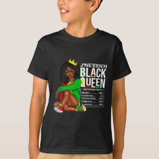 Vrouwen Juneteenth Zwarte Koningin Voedingsfeiten  T-shirt