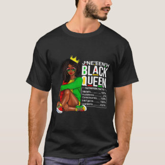 Vrouwen Juneteenth Zwarte Koningin Voedingsfeiten  T-shirt