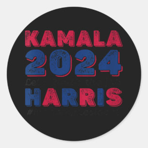 Vrouwen Kamala 2024 Harris Stem Ronde Sticker