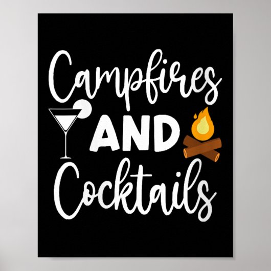 Vrouwen Kampeervuren En Staarten Camping Liefhebbe Poster (Voorkant)