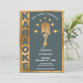 Vrouwen Karaoke 50e (bewerkbaar) Verjaardagsfeest Kaart (Staand voorkant)