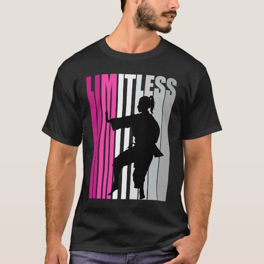 Vrouwen Karate Pink Limitless Birthday Coach Parti T-shirt (Voorkant)