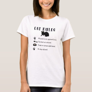 Vrouwen Kat Regels Graphic Print 100% Katoen T-shirt