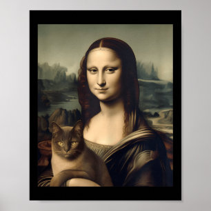 Vrouwen Kattenliefhebber Mona Lisa Kattenkitten Poster