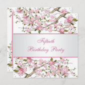 Vrouwen Kersenbloesem Verjaardagsfeest Kaart (Voorkant / Achterkant)