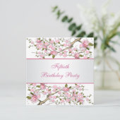 Vrouwen Kersenbloesem Verjaardagsfeest Kaart (Staand voorkant)
