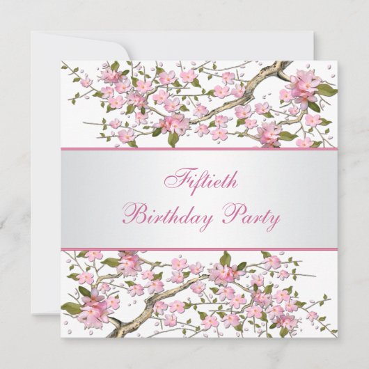 Vrouwen Kersenbloesem Verjaardagsfeest Kaart (Voorkant)