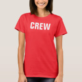 Vrouwen Kerst Crew Team Personeel Lid Rood Wit T-shirt (Voorkant)