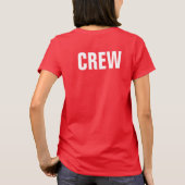 Vrouwen Kerst Crew Team Personeel Lid Rood Wit T-shirt (Achterkant)