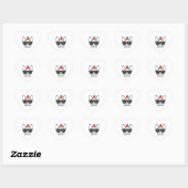 Vrouwen Kerst Frenchie Hond Gezicht Koele Kerstman Hart Sticker (Vel)