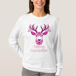 Vrouwen Kerst Herten Lange Mouw T-shirt