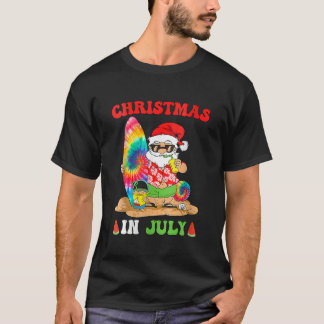 Vrouwen Kerst In Juli Santa Tie Dye Zomer Surf T-shirt